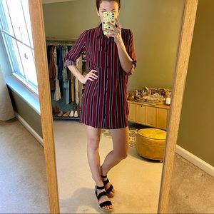 Forever 21 Button Up Dress Shirt Tunic Dress Work Attire Womens size Small